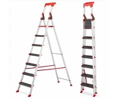 Profesionalios aliuminio kopėčios, surinkimui, sandėliavimui, didelės apkrovos, 3.77 metro darbinis aukštis, su įrankių lentyna