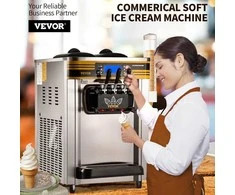 Profesionalus ledų gaminimo aparatas 22-30L, 2350W, 2x6L talpyklos, 2L cilindras, LCD ekranas, minkštų ledų aparatas, šaldyto jogurto mašina restoranui, sidabrinis, užkandžių barui