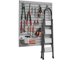 PVC sienų panelės 1230x1235 mm, pilkos, garažui, modulinės, 4 vnt. - plokštės, lentynos, sandėliavimui
