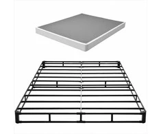 Queen Size čiužinio pagrindo rėmas su plaunamu audiniu, tvirtas metalinis pagrindas, lengvas surinkimas, saugūs kampai, vietą taupantis dizainas, miegamojo lova