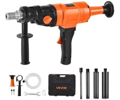 Rankinis deimantinis gręžtuvas betonui, plytoms 1500W, 200mm, šlapiam gręžimui, su 4 grąžtais, karūniniu gręžtuvu, gręžimo mašina