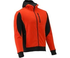 Raudonas/juodas flisinis džemperis su gobtuvu XL, darbo rūbai, šiltas flisas, poliesteris