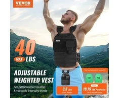 Reguliuojama svorio liemenė jėgos treniruotėms, 18.14 kg juoda svorio liemenė, bėgimo liemenė