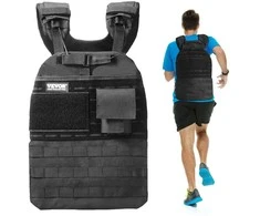 Reguliuojama svorio liemenė jėgos treniruotėms, 18.14 kg juoda svorio liemenė, bėgimo liemenė
