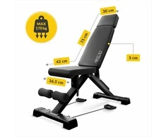 4Fizjo Reguliuojamas treniruočių suoliukas, jėgos pratimams, sulankstomas svorio suoliukas, namų sporto įranga, fitneso suoliukas