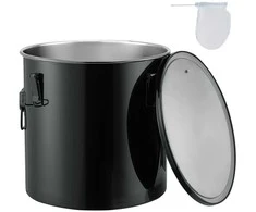 Riebalų kibiras 37.8L, nerūdijančio plieno, su filtru, aliejaus talpykla