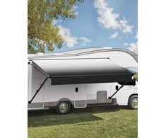 RV tento pakeitimas, priekabos tentas, DC12V RV tentas apsaugai nuo oro sąlygų, rankinis RV tentas, gradiento juodas tentas