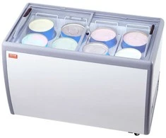 Šaldiklis Komercinė ledų vitrina, gelato šaldymo spinta, 370 l, -26...-13 ℃, 8 talpų, ledų ekspozicinė šaldytuvas, desertų vitrina (Ekspozicinė prekė)