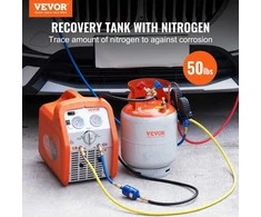Šaldymo agento talpa 50 lb, su Y vožtuvu, 400 PSI, freono surinkimo balionas, utilizavimo cilindras, šaldymo agento regeneravimo balionas