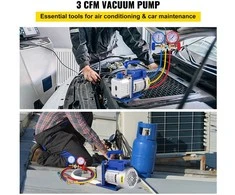 Šaldymo vakuuminis siurblys 3 CFM, HVAC, manometras, AC įrankiai, kondicionierių aptarnavimui