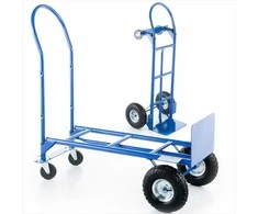 Sandėlio vežimėlis, 2-in-1 transportavimas, 250 kg talpa, plieninė konstrukcija, pneumatiniai ratai, sunkiasvoris platforminis vežimėlis