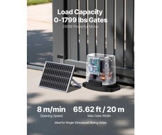 Saulės energijos stumdomų vartų atidarytuvas, 280 W elektrinis variklis, infraraudonųjų spindulių jutiklis, 816 kg vartų talpa, automatinė stumdomų vartų sistema