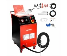 Sauso ledo pūtimo mašina automobiliams, laivams, aviacijai ir chemijos pramonei, 7.5kg talpa su 4 purkštukais, reguliuojamo slėgio mobili sauso ledo valymo mašina, pūtimo valytuvas