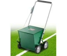 Sausų linijų žymėjimo įrenginys sporto aikštelėms, 4 ratų, itin tvirtas plieno kreidos žymėjimo įrenginys, 29.5kg talpos