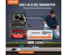Savaime išsilyginanti kanalizacijos kamera 50.3 m, 512 Hz siųstuvu, 22.9 cm HD ekranu, vamzdžių inspekcinė kamera, vandentiekio įrankis, ortakių apžiūros sistema
