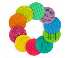 Sensoriniai diskai vaikams, 10 vnt. rinkinys, 25 cm skersmuo, lytėjimo stimuliacija, edukaciniai žaislai, sensorinės integracijos priemonės, žaidimų kambario įranga
