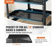 Serverio lentynos tinklo įrenginiams, 2 vnt. 1U ventiliuojamos, 482.6 mm, serverių lentyna, įrangos platforma