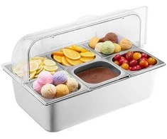 Šešių skyrių maisto serviravimo indas, nerūdijančio plieno bufetas, 1.6 l talpos, šaltas ir karštas maistas, prieskonių dozatorius restoranui, užkandžių padėklas, padažų indelis