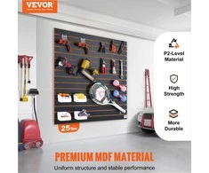 Sieninės plokštės su grioveliais garažo sienų organizavimui, juodas tvirtas sukraunamas sieninis organizatorius, 122 x 61 cm 2 plokščių rinkinys prekybai ir įrankių laikymui