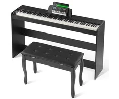 Skaitmeninis pianinas 88 klavišai su svareliais, dvigubas režimas + suoliukas, elektrinis pianinas