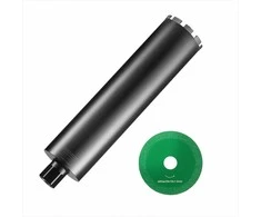 Šlapio pjovimo deimantinis grąžtas betonui ir plytoms gręžti, su lazeriniu suvirinimu ir pjovimo disku, 108 mm skersmuo, 355 mm gylis, betono gręžimo karūna, deimantinis gręžimo antgalis