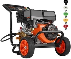 Slėginė plovykla 4400 PSI, 15 l/min, 5 antgaliai, automobilių plovimui, aukšto slėgio valymo įrenginys, vandens purkštuvas