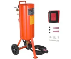 Smėliasrovė 37 L, galinga, rūdžių šalinimui, 110 PSI, abrazyvinė, nešiojama, smėliapūtė, mobili smėliavimo įranga