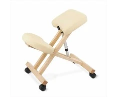 4Fizjo Smėlio spalvos klūpima kėdė, namų biurui, ergonominė laikysenos atrama, reguliuojamo aukščio klūpima kėdė, patogi darbo kėdė