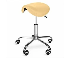 4Fizjo Smėlio spalvos masažo kėdė, balno kėdė terapijai, reguliuojamo aukščio medicininė kėdė, patogi terapijos kėdė, ergonomiška procedūrinė kėdė
