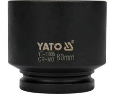 Yato Smūginis 80 mm lizdas automobilių stebulėms, CrMo, 12 kampų smūginis lizdas, lizdas stebulėms, 80 mm smūginis lizdas