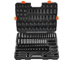 Smūginių galvučių komplektas 130vnt, 6-kampės, 3/8" &amp; 1/2" antgaliai, reketinis raktas, automobilio remontui, įrankių rinkinys, mechaniko komplektas