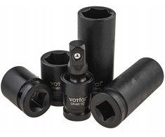 Smūginių galvučių rinkinys, 8-22 mm, 1/2" tvarkyklė, chromo-molibdeno plienas, smūginių veržliarakčių galvučių rinkinys, mechaniko įrankių rinkinys