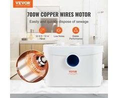 Smulkintuvas siurblys, 700W, 9600l/h, WC, rūsiui, virtuvei, kriauklei, fekalinis siurblys