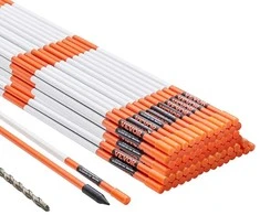 Sniego atstumimo kuoliukai su atšvaitu, 100 vnt, 121.5 cm ilgio, oranžiniai stiklo pluošto ženklai, kelio riboženkliai.
