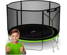 Sodo trampolinas 252 cm su apsauginiu tinklu ir kopėčiomis, lauko trampolinas, apvalus trampolinas, trampolinas vaikams