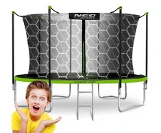 Sodo trampolinas 374 cm su vidiniu tinklu, lauko trampolinas, didelis trampolinas, apvalus trampolinas