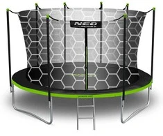 Sodo trampolinas 374 cm su vidiniu tinklu, lauko trampolinas, didelis trampolinas, apvalus trampolinas