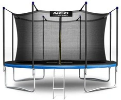 Sodo trampolinas 404 cm su vidiniu tinklu ir kopėčiomis, lauko trampolinas, didelis trampolinas, šokinėjimo trampolinas