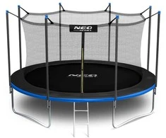 Sodo trampolinas 404 cm su vidiniu tinklu ir kopėčiomis, lauko trampolinas, didelis trampolinas, šokinėjimo trampolinas