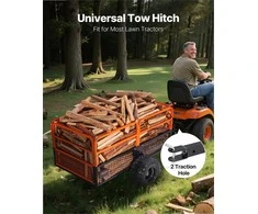 Sodo ūkinė priekaba vejapjovei traktoriui sodo atliekoms, tvirta plieninė savivartė priekaba, 0.79 m³ ir 800 kg talpa, ATV UTV priekaba, tempiama kiemo priekaba