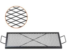 Stačiakampė kepsninė laužavietei 810x380x25 mm, tvirto plieno, lauko griliui, BBQ grotelės, kepimo grotelės