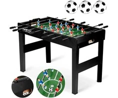 Stalo futbolas namams, su 22 žaidėjais, 115x60x78 cm stalo futbolas, juodas stalo futbolas, stalo futbolo žaidimas