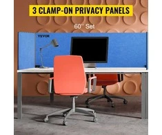 Stalo pertvara, akustinė uždanga, triukšmo slopinimo ekranas, 3 panelės, 152 cm, mėlyna, biuro pertvaros, garso izoliacija