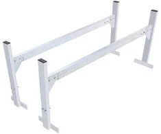 Stogo kopėčių laikiklis, 2 aliuminio strypai, reguliuojamas 1300-2060 mm, furgonui, kroviniams, priekabai, autobusiukui, mikroautobusui