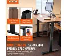 Stovimo stalo rėmas, reguliuojamas aukštis 70-117 cm, ilgis 95-158 cm, elektrinės reguliuojamo aukščio stalo kojos, ergonomiškas darbo stalo pagrindas namams ir biurui, juodas rėmas, pakeliamas mechanizmas