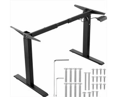 Stovimo stalo rėmas, reguliuojamas aukštis 70-117 cm, ilgis 95-158 cm, elektrinės reguliuojamo aukščio stalo kojos, ergonomiškas darbo stalo pagrindas namams ir biurui, juodas rėmas, pakeliamas mechanizmas