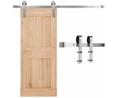 Stumdomų durų apkaustų rinkinys, tvirtas bėgelis, J formos ratukai, vidaus durims, kaimiško stiliaus durų rinkinys, 76.2 cm durų plotis