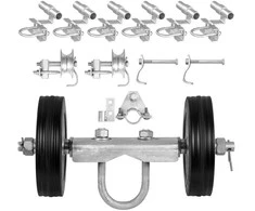 Stumdomų vartų komplektas, 6 colių stumdomi ritinėliai bėgiams sujungti, maks. 272.15 kg, tvirti vartų ritinėliai, plieniniai vartų ritinėliai