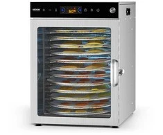 Sukamasis maisto džiovintuvas 12 padėklų, 800W, nerūdijančio plieno, vaisių, daržovių, mėsos džiovyklė, reguliuojama temperatūra, laikmatis