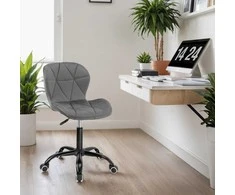 Sukamoji kėdė ant ratukų, grafito velvetas, 360° besisukanti biuro kėdė, reguliuojamo aukščio kompiuterio / darbo / ergonomiška kėdė
